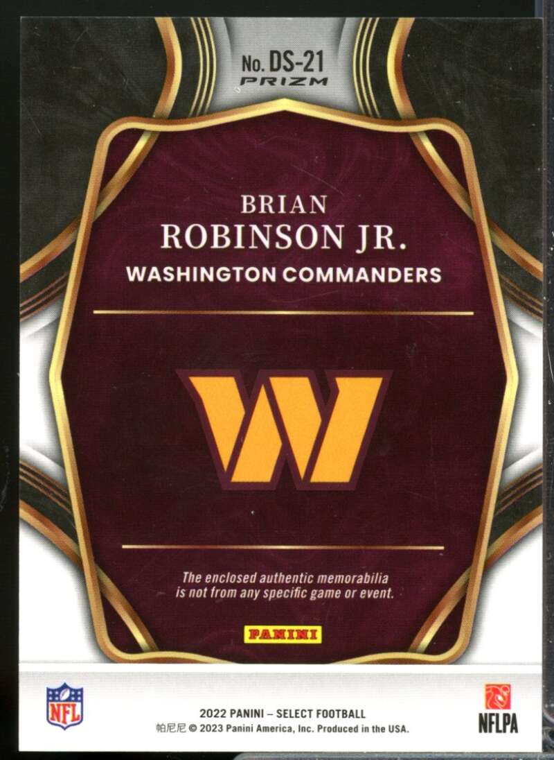 Brian Robinson Jr. 2022 Select Draft Selections Rookie Jersey Prizm Red #21  Image 2