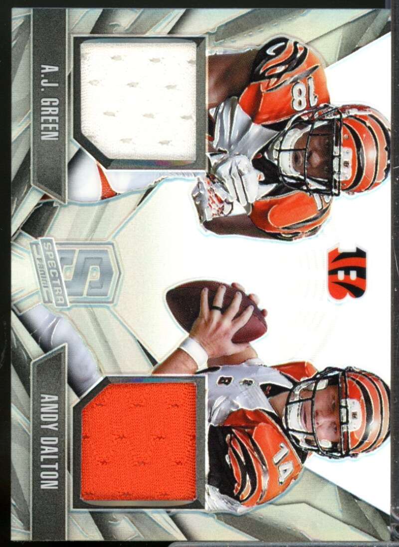 Andy Dalton A.J. Green /99 Card 2013 Panini Spectra Combo Jersey Materials #5  Image 1