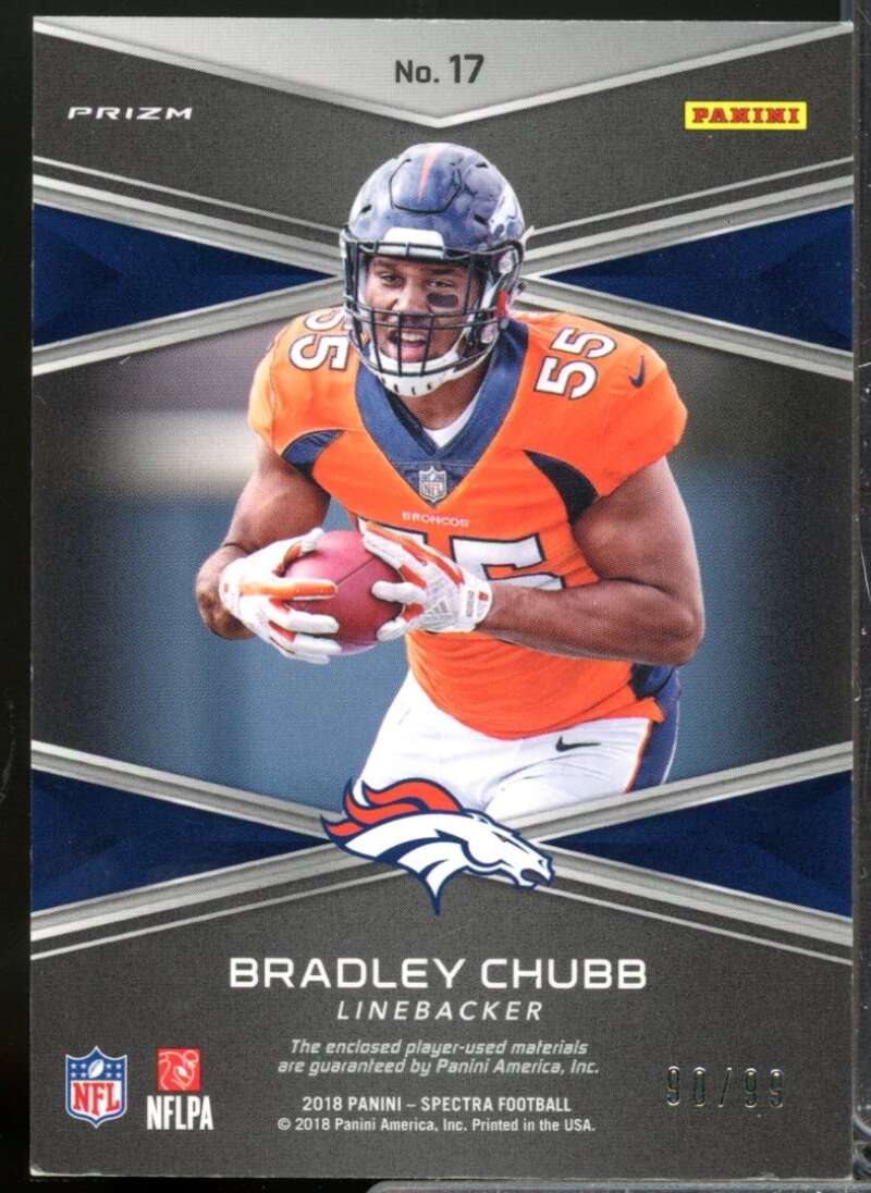 Bradley Chubb 2018 Panini Spectra Building Blocks Rookie Jersey Materials #17  Image 2