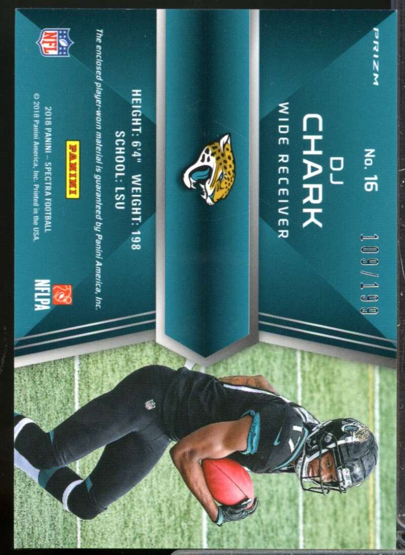 D.J. Chark Jr. Card 2018 Panini Spectra Rising Rookie Jersey Materials #16  Image 2