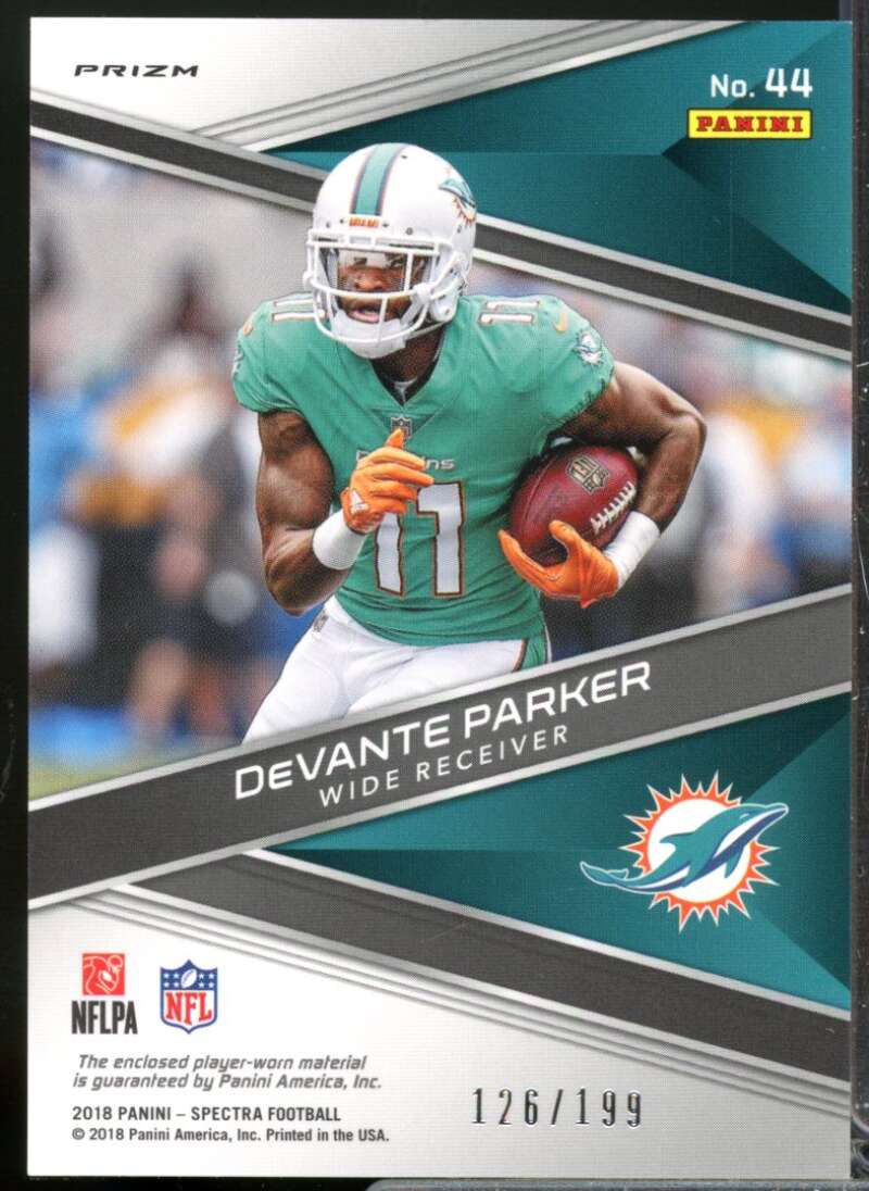 DeVante Parker /199 Card 2018 Panini Spectra Sunday Spectacle Jerseys #44  Image 2