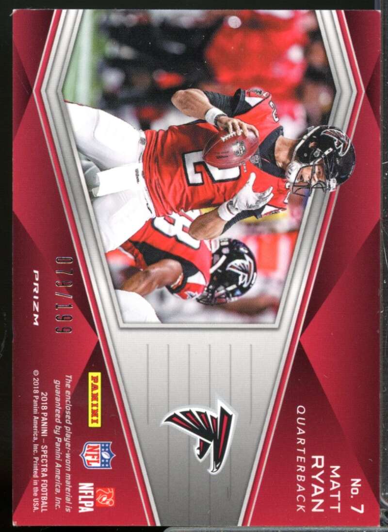 Matt Ryan /199 Card 2018 Panini Spectra Cornerstones Jersey Materials #7  Image 2