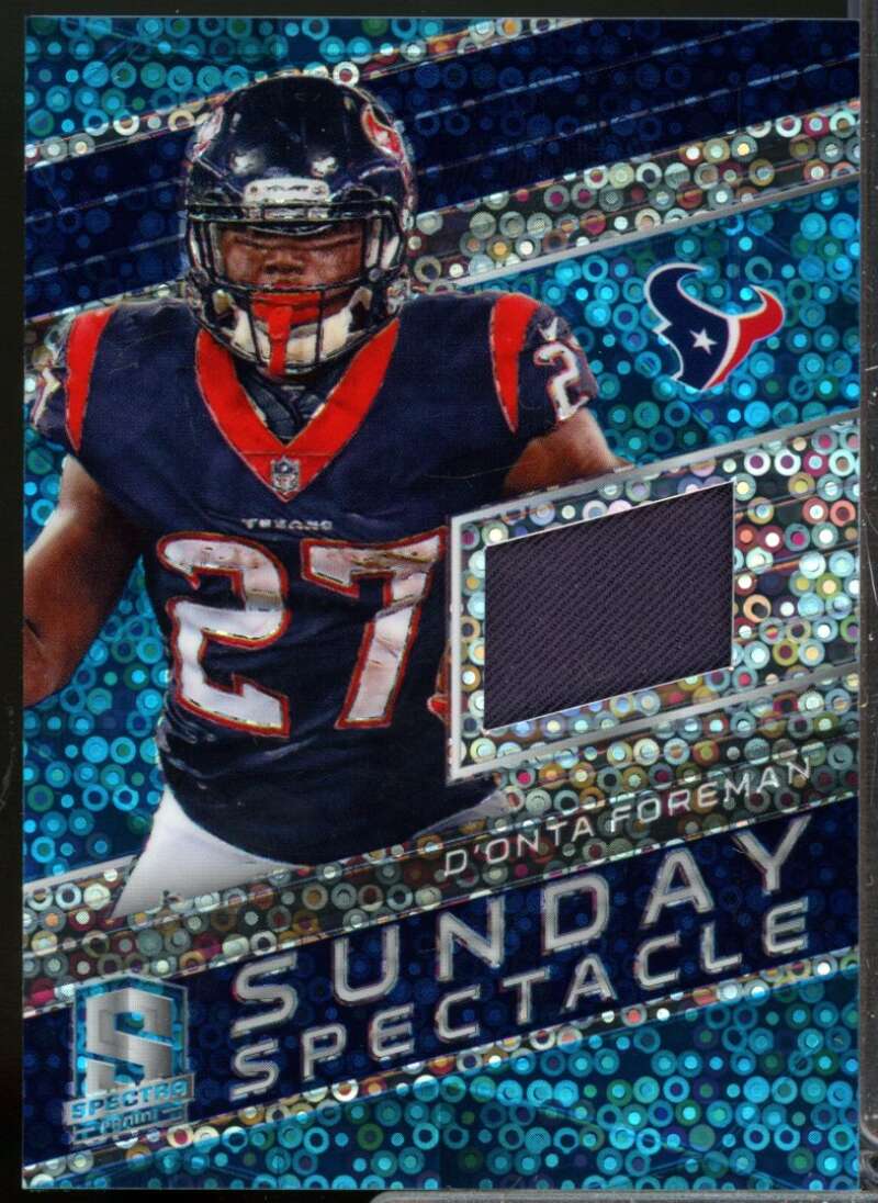 D'Onta Foreman /99 2018 Panini Spectra Sunday Spectacle Jerseys Neon Blue #50  Image 1