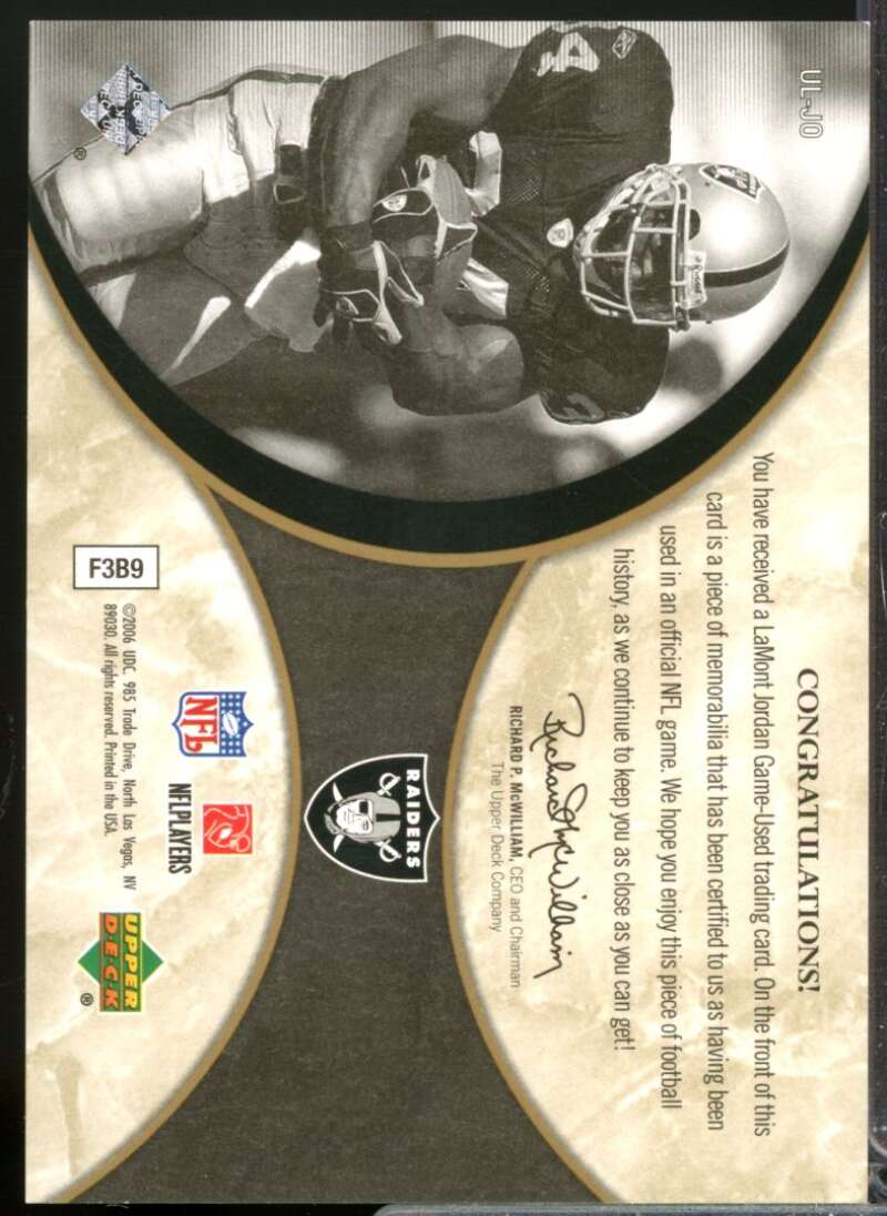 LaMont Jordan /40 Card 2006 Ultimate Collection Jerseys Spectrum #ULJO  Image 2
