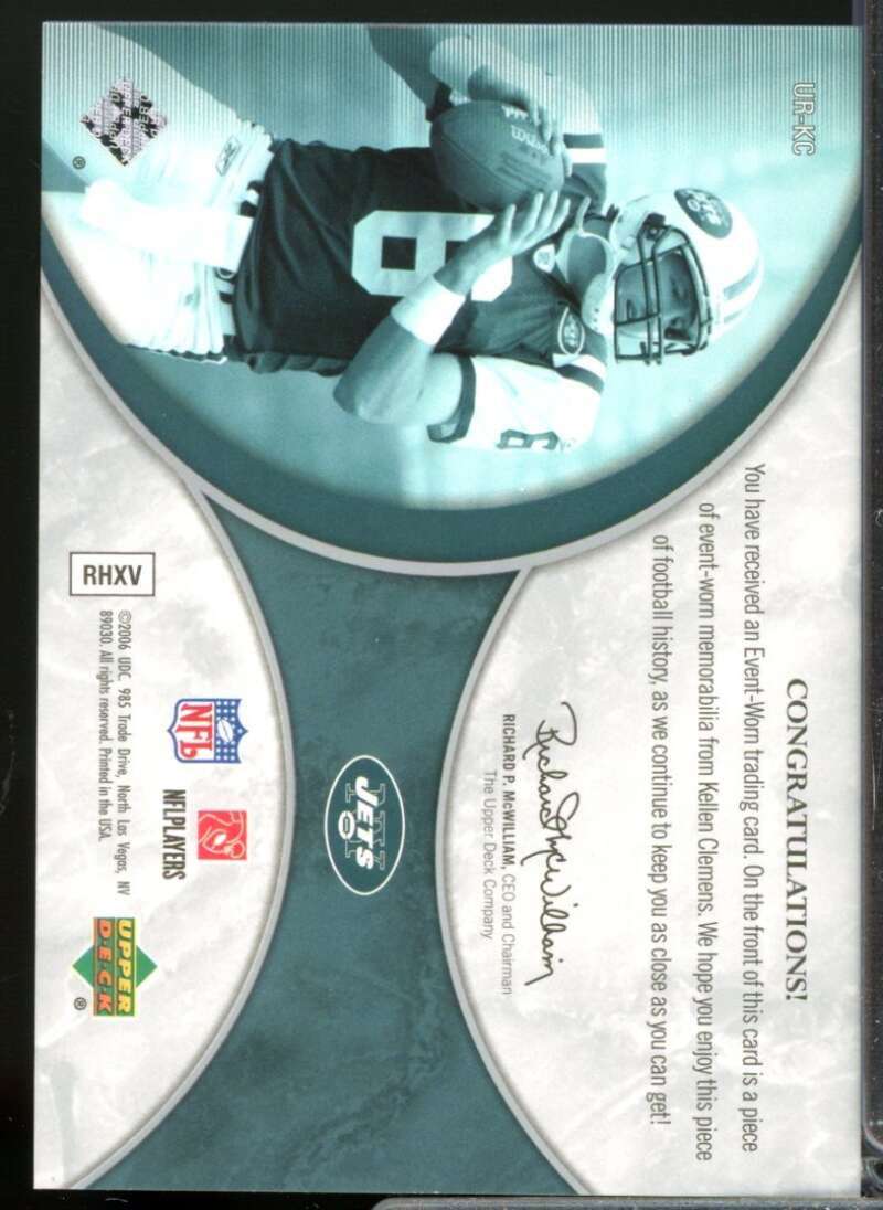 Kellen Clemens /50 2006 Ultimate Collection Rookie Jersey Patch Silver #URKC  Image 2