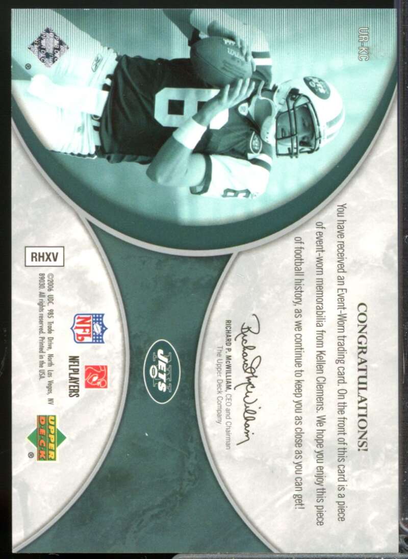 Kellen Clemens /25 Card 2006 Ultimate Collection Rookie Jersey Patch Gold #URKC  Image 2