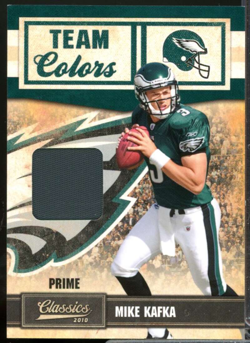 Mike Kafka /50 Card 2010 Classics Team Colors Jersey Materials Prime #32  Image 1