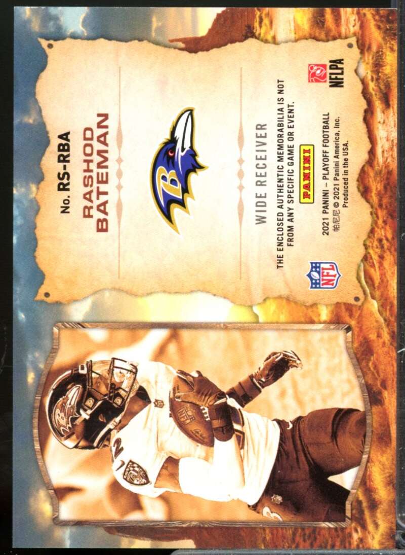 Rashod Bateman Card 2021 Playoff Rookie Stallions Jerseys #15  Image 2