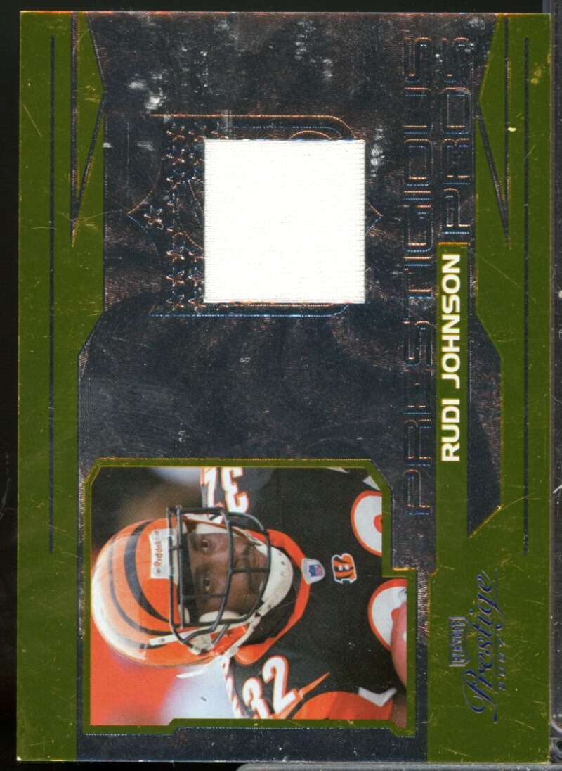 Rudi Johnson 2007 Playoff Prestige Prestigious Pros Jersey Materials Gold #7  Image 1