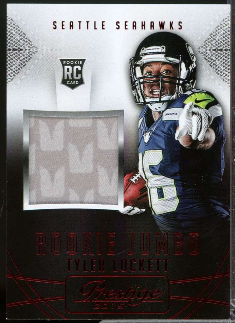 Tyler Lockett Card 2015 Prestige Rookie Jumbo Jerseys Patch Red #RJJTL  Image 1