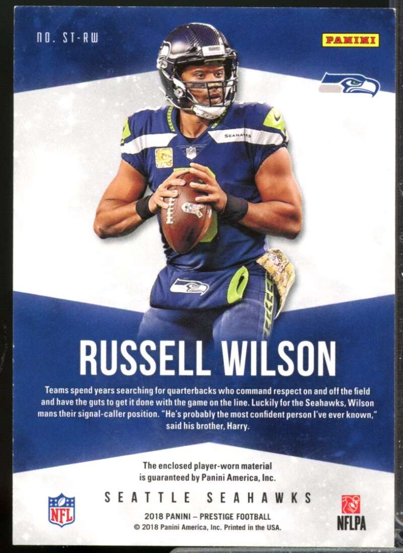 Russell Wilson Card 2018 Prestige Stars of the NFL Jerseys #8  Image 2