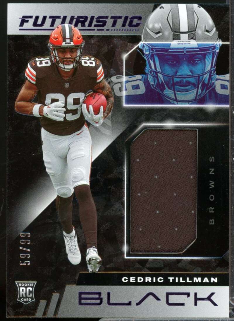 Cedric Tillman /99 Card 2023 Panini Black Futuristic Rookie Jerseys Royal #18  Image 1