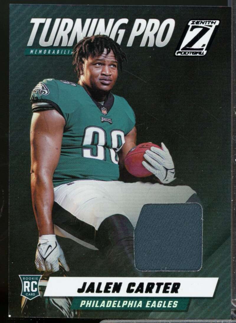 Jalen Carter Card 2023 Zenith Turning Pro Memorabilia Rookie Jersey #7  Image 1