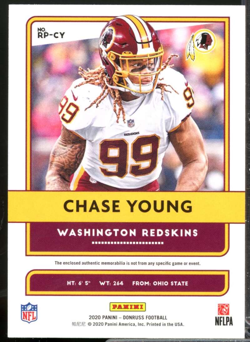 Chase Young Card 2020 Donruss Rookie Phenom Jerseys #16  Image 2