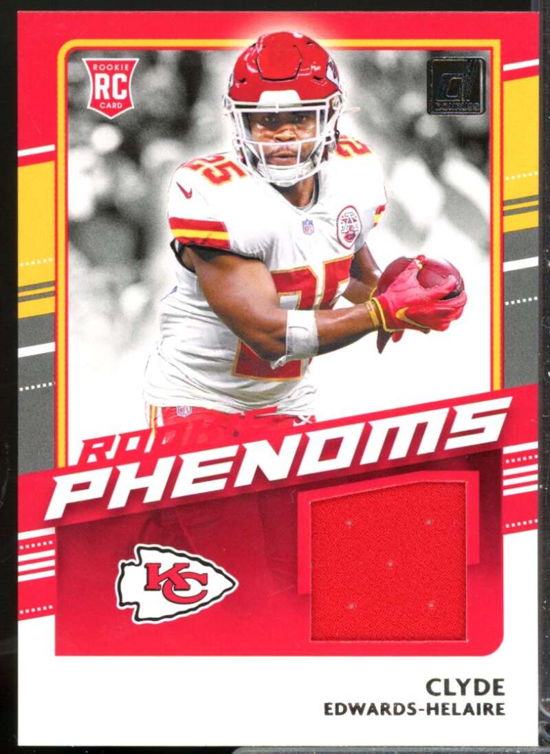 Clyde Edwards-Helaire Card 2020 Donruss Rookie Phenom Jerseys #21  Image 1