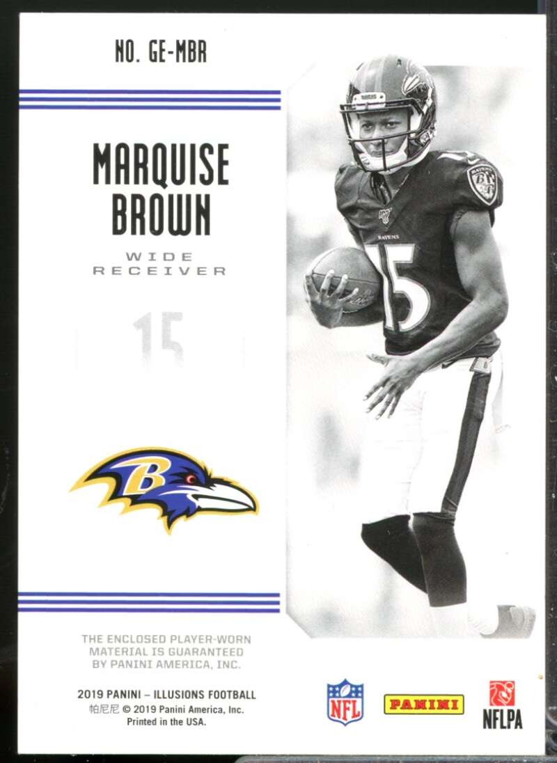 Marquise Brown 2019 Panini Illusions Great Expectations Rookie Jerseys #GEMBO  Image 2