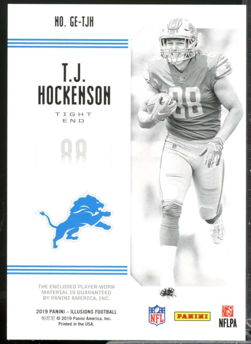 T.J. Hockenson 2019 Panini Illusions Great Expectations Rookie Jerseys #GETH  Image 2