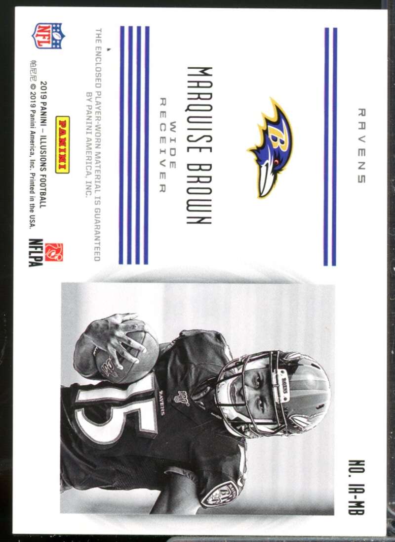 Marquise Brown Card 2019 Panini Illusions Instant Impact Rookie Jerseys #21  Image 2