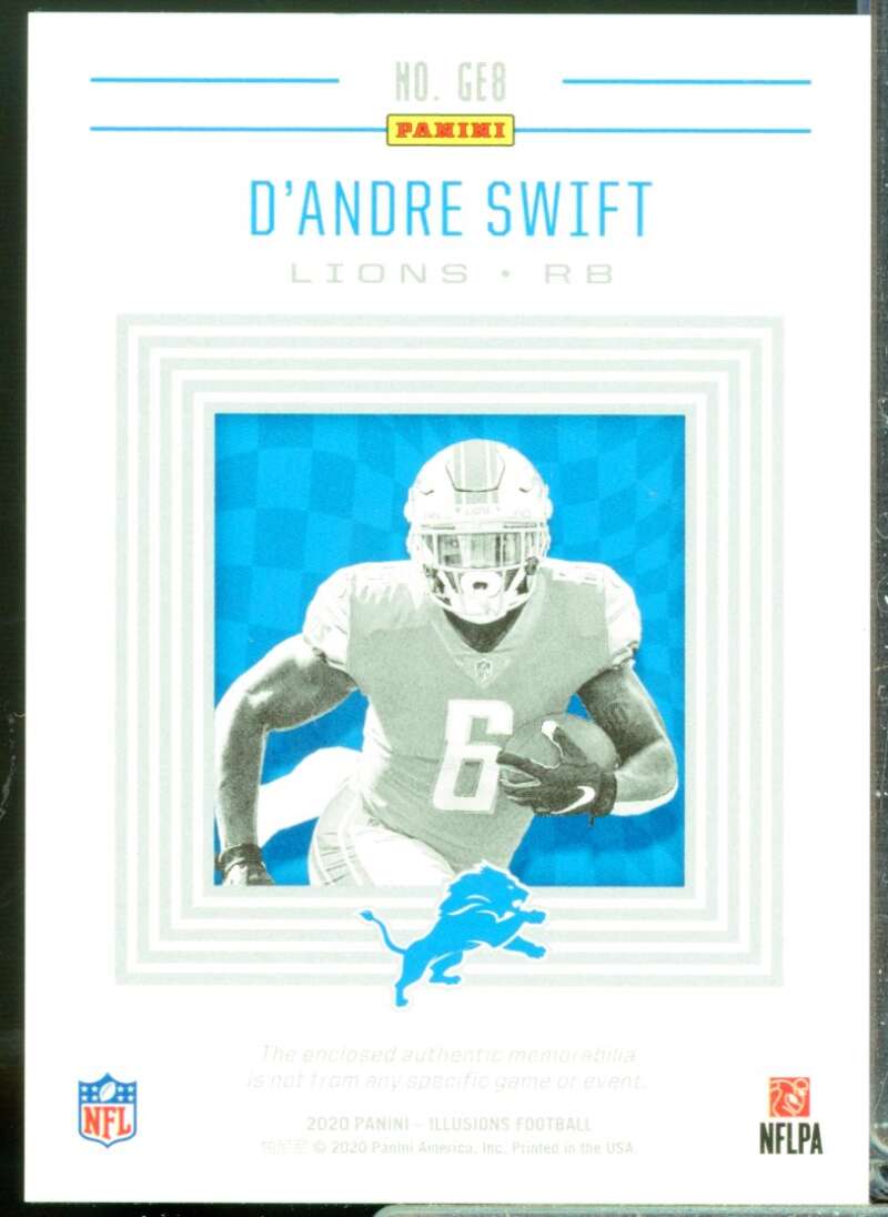D'Andre Swift Card 2020 Panini Illusions Great Expectations Rookie Jerseys #8  Image 2
