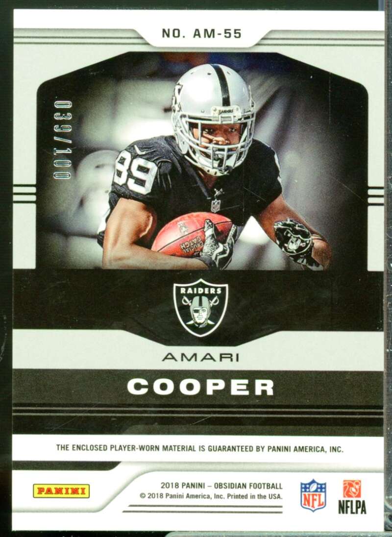 Amari Cooper Card 2018 Panini Obsidian Atomic Materials Jersey #55  Image 2