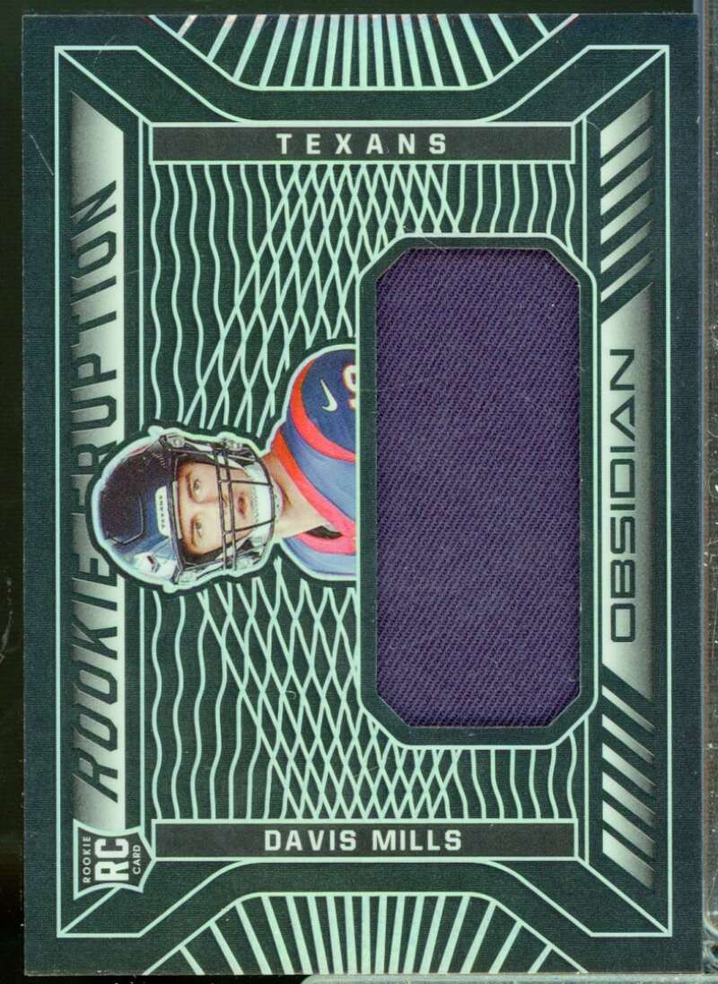 Davis Mills Card 2021 Panini Obsidian Rookie Eruption Material Jersey #23  Image 1