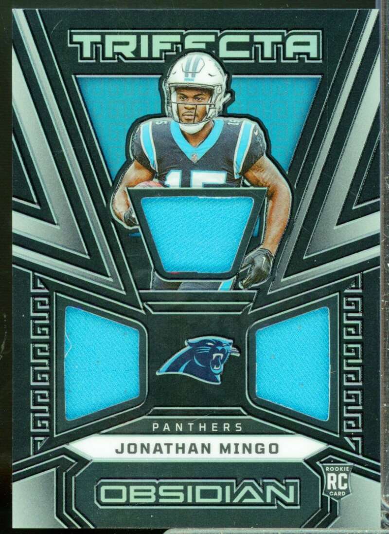 Jonathan Mingo Card 2023 Panini Obsidian Trifecta Rookie Jersey Swatches #25  Image 1
