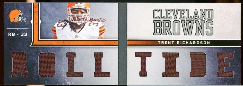 Trent Richardson Card 2012 Playbook Rookie Booklet Jersey Roll Tide Die Cut #16  Image 2
