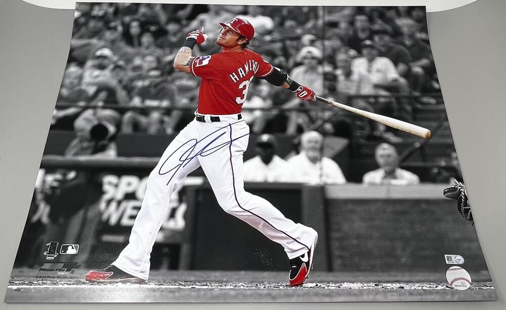 Josh Hamilton Autograph Signed Texas Rangers 16x20 Poster  MLB Authentic Image 1