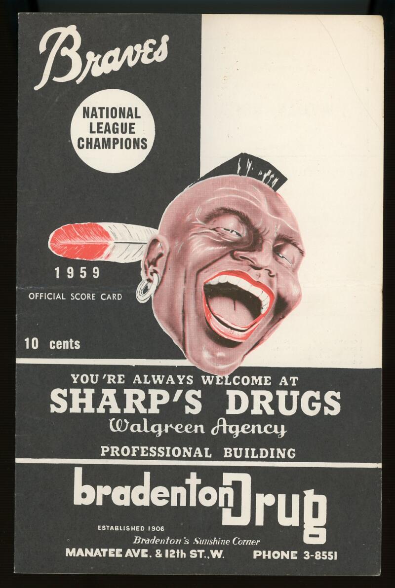 1959 Milwaukee Braves vs L.A  Dodgers Spring Training Baseball Score Card Lot Image 1