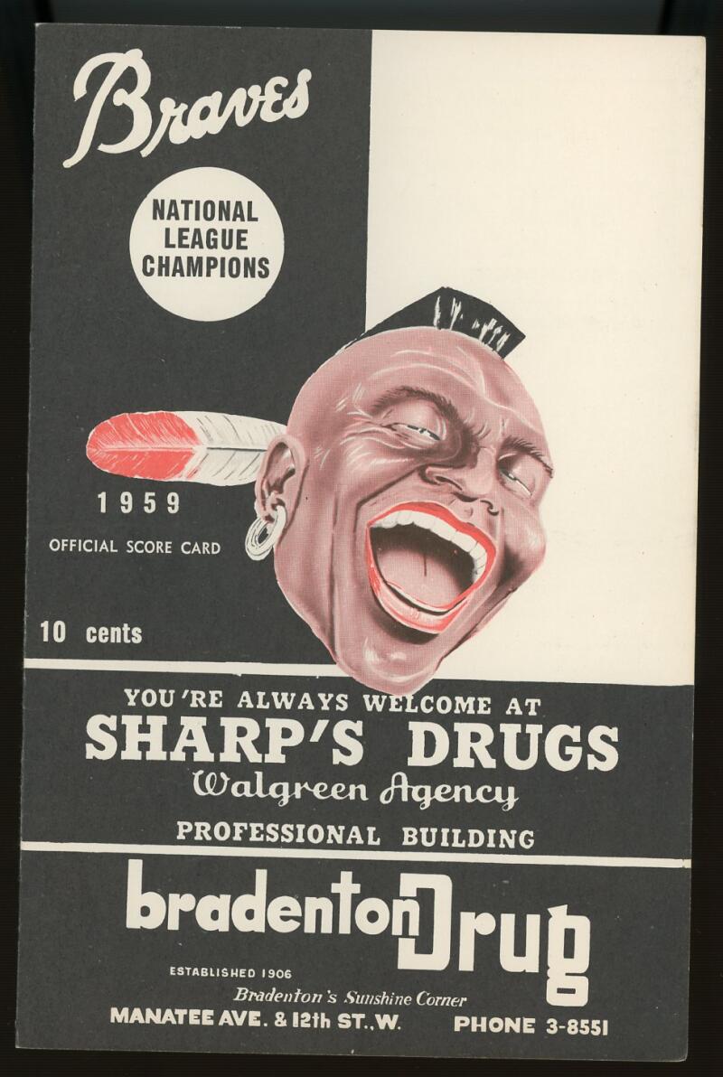 1959 Milwaukee Braves vs L.A  Dodgers Spring Training Baseball Score Card Lot Image 3