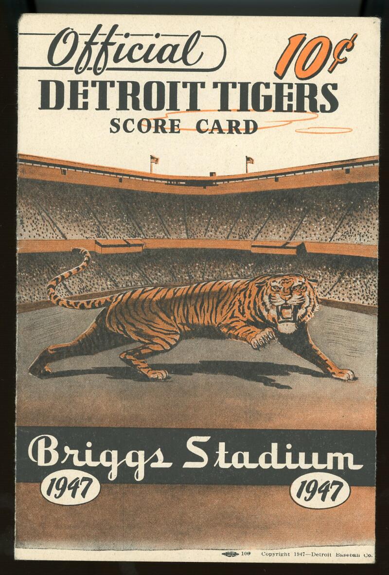 1947 Detroit Tigers vs St. Louis Cardinals Baseball Score Card  Image 1