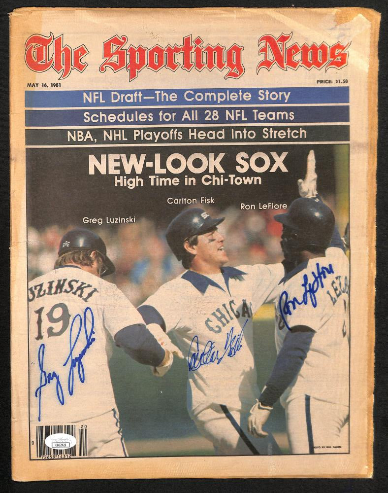 1981 New Look Sox Autograph Signed Greg Luzinski The Sporting News Paper JSA Authentic Image 1