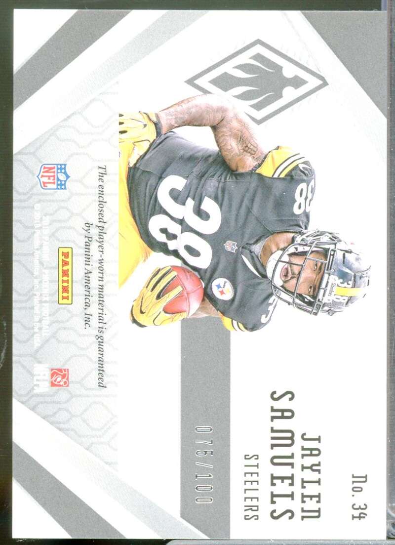 Jaylen Samuels Card 2018 Panini Phoenix Rookie Jerseys #34  Image 2
