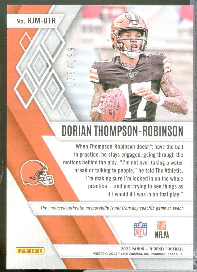Dorian Thompson-Robinson Card 2023 Panini Phoenix Rookie Jumbo Jersey #37  Image 2