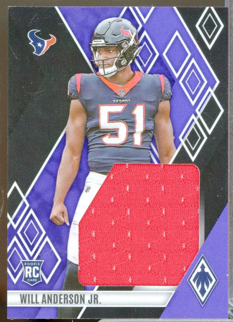 Will Anderson Jr. 2023 Panini Phoenix Rookie Jumbo Jersey Memorabilia Purple #1  Image 1
