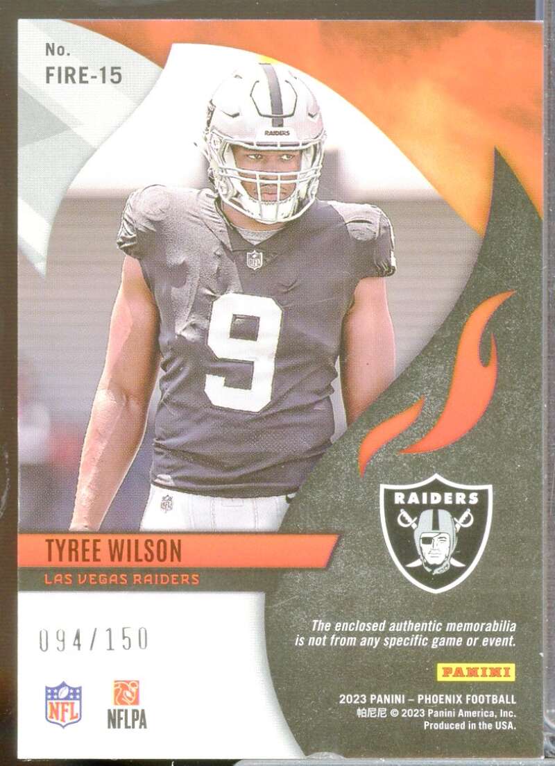Tyree Wilson Card 2023 Panini Phoenix Fire Fabrics Rookie Jersey #15  Image 2