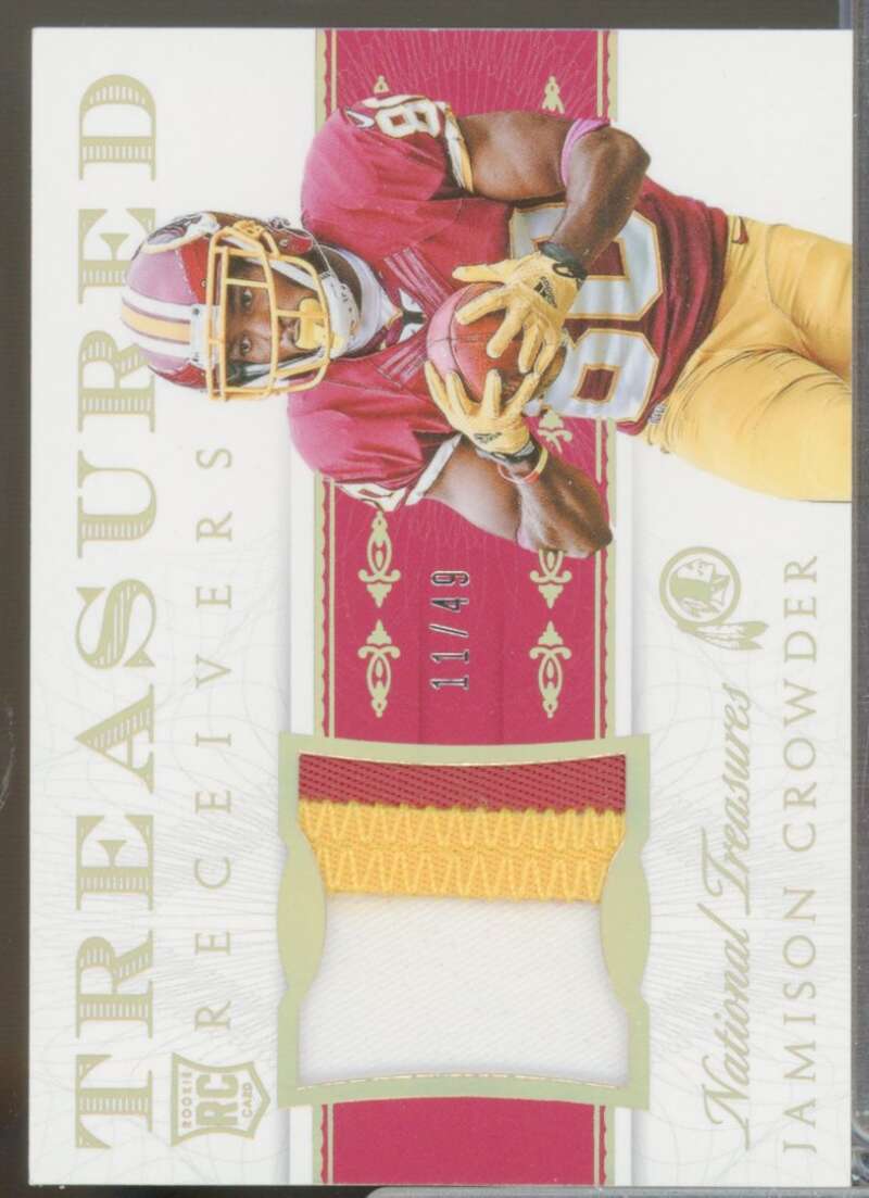 Jamison Crowder Card 2015 National Treasures Receivers Rookie Jersey Prime #JC  Image 1