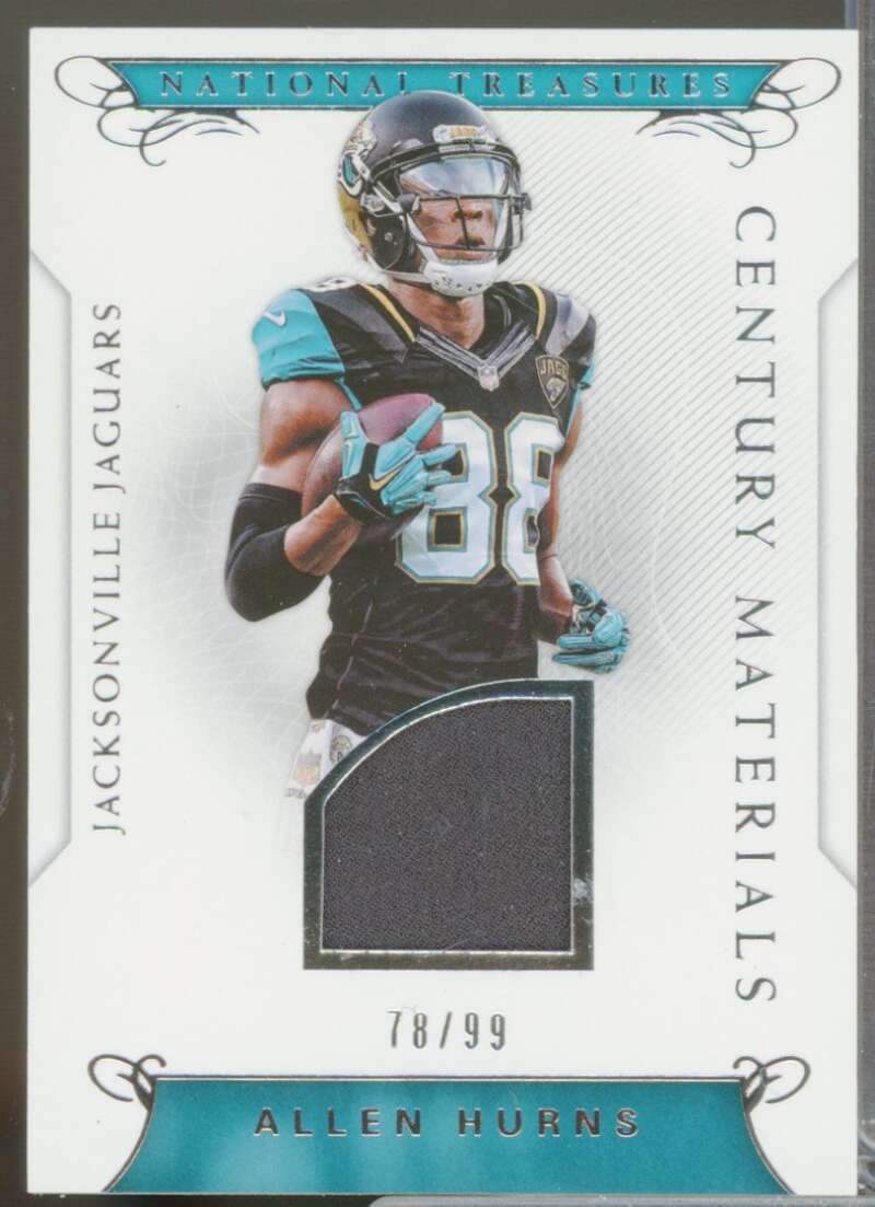Allen Hurns /99 Card 2016 Panini National Treasures Century Materials Jersey #5  Image 1