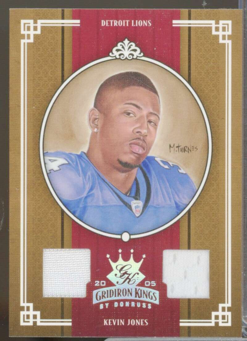 Kevin Jones /75 2005 Throwback Threads Gridiron Kings Dual Jersey Material #16  Image 1