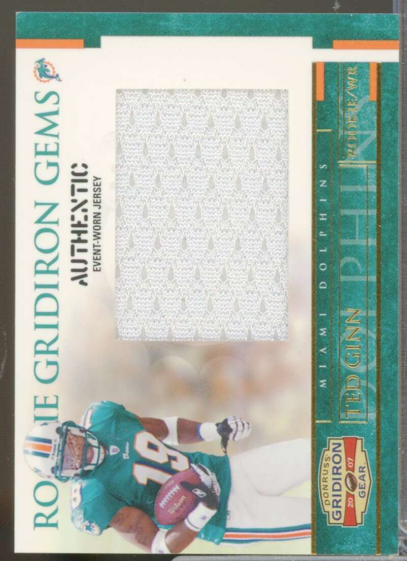 Ted Ginn Jr. 2007 Donruss Gridiron Gear Rookie Gems Jersey Jumbo Swatch #206  Image 1