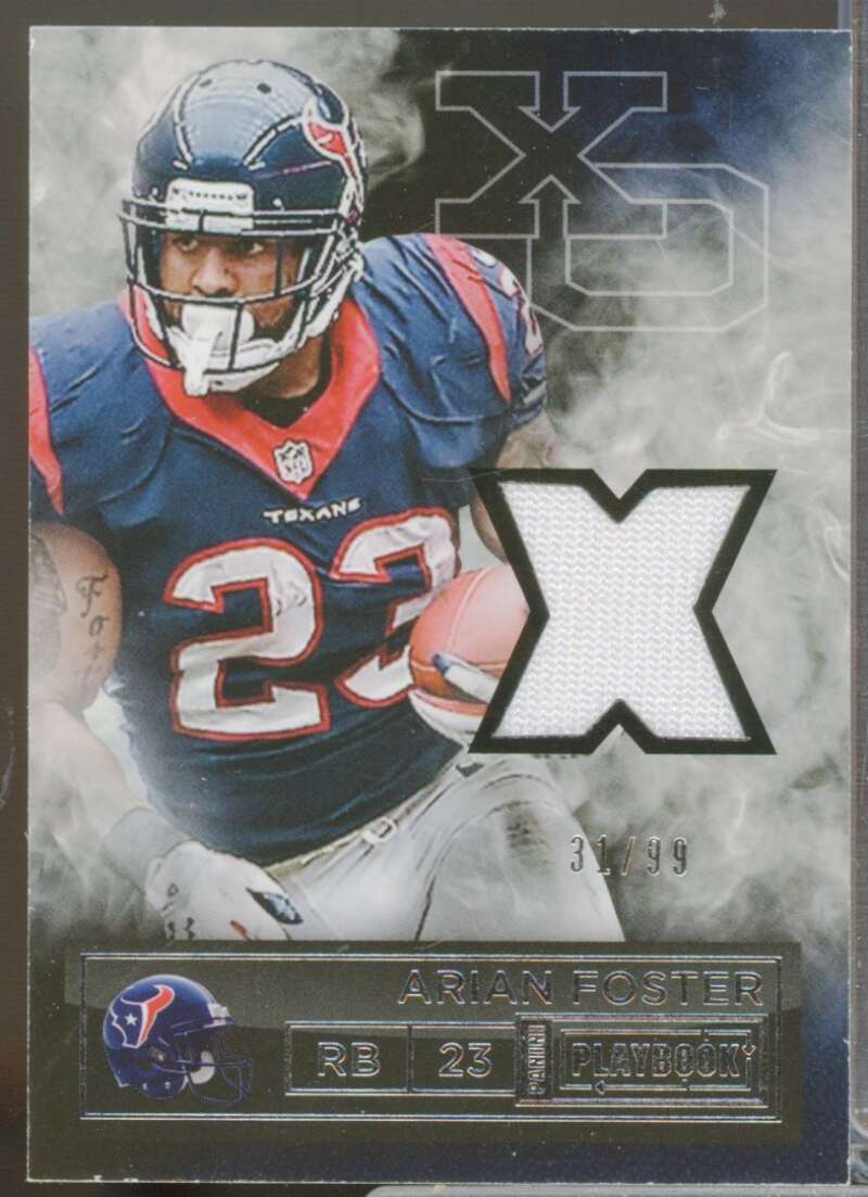 Arian Foster /99 Card 2014 Panini Playbook X's and O's Jersey Materials #18  Image 1
