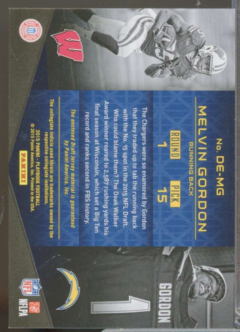 Melvin Gordon 2015 Panini Playbook Draft Edition Rookie Jersey Memorabilia #10  Image 2