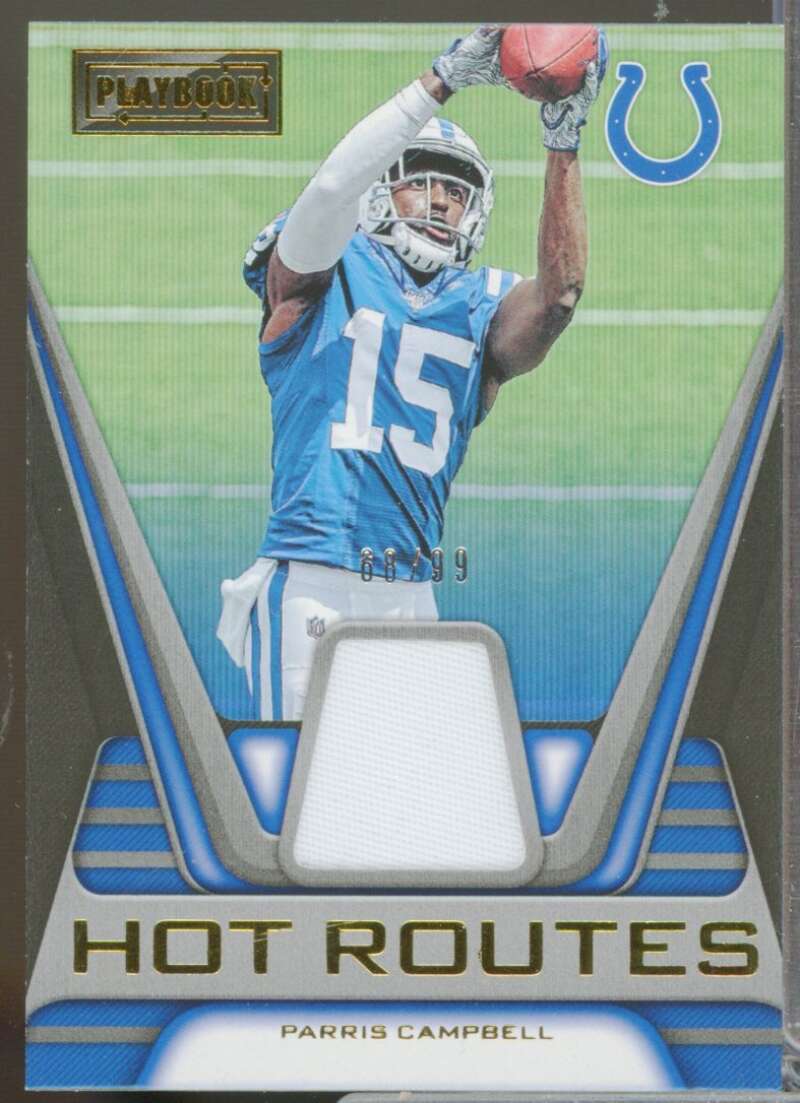 Parris Campbell /99 Card 2019 Panini Playbook Hot Routes Jerseys Prime #4  Image 1