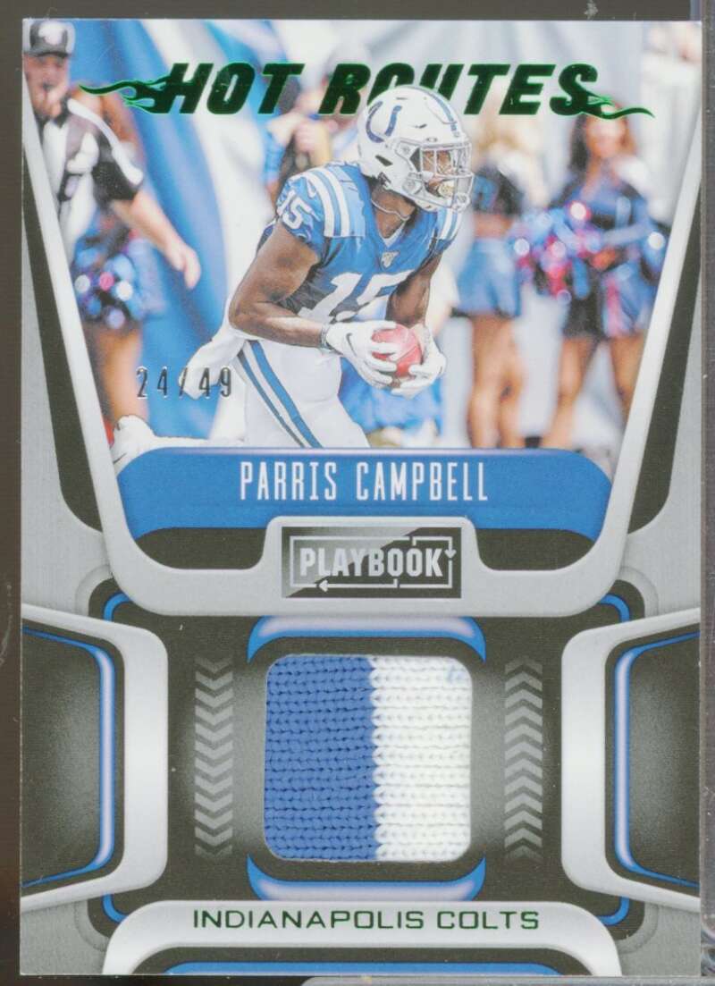 Parris Campbell /49 Card 2020 Panini Playbook Hot Routes Jerseys Green #14  Image 1