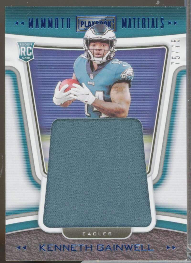 Kenneth Gainwell /75 2021 Playbook Mammoth Materials Rookie Jersey Platinum #23  Image 1