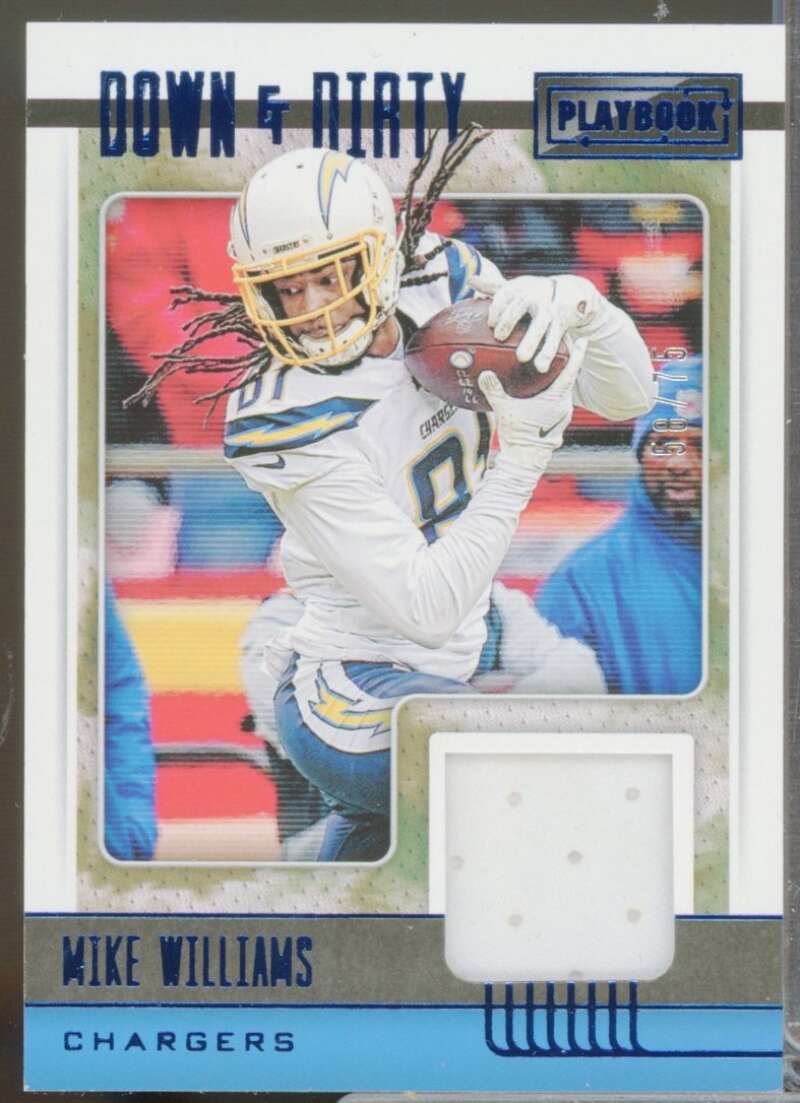 Mike Williams Card 2021 Panini Playbook Down and Dirty Platinum #8  Image 1