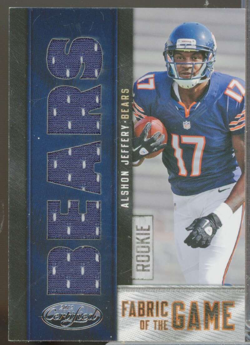 Alshon Jeffery 2012 Certified Rookie Fabric of the Game Jersey Team Die Cut #12  Image 1