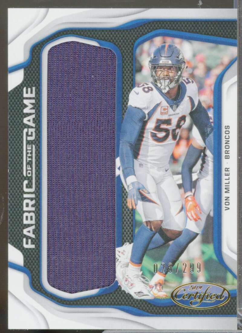 Von Miller /299 Card 2019 Certified Fabric of the Game Jersey #29  Image 1