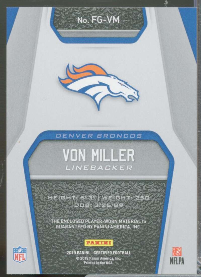 Von Miller /299 Card 2019 Certified Fabric of the Game Jersey #29  Image 2