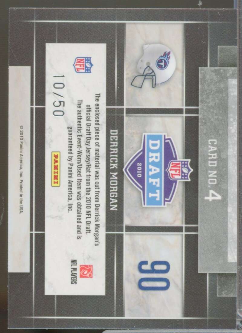 Derrick Morgan Rookie /50 Card 2010 Limited Draft Day Jerseys Prime #4  Image 2